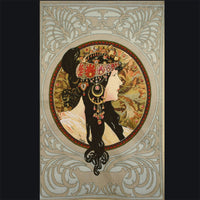 Mucha's Tête Byzantine - Brunette Brooch by Unger Bros