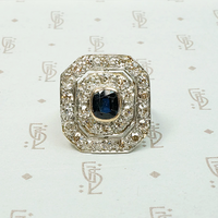Breathtaking Antique Double Halo Sapphire Ring