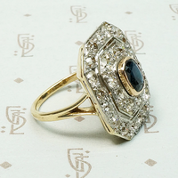 Breathtaking Antique Double Halo Sapphire Ring