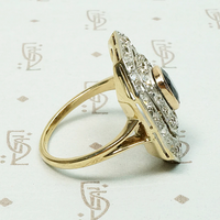 Breathtaking Antique Double Halo Sapphire Ring