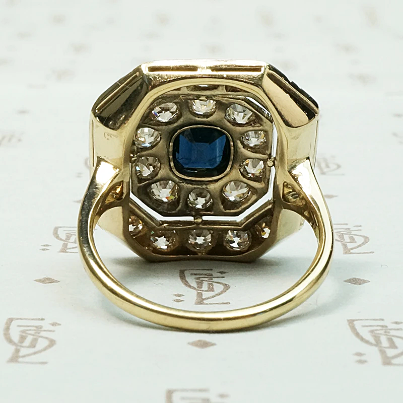 Breathtaking Antique Double Halo Sapphire Ring