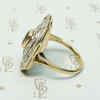 Breathtaking Antique Double Halo Sapphire Ring