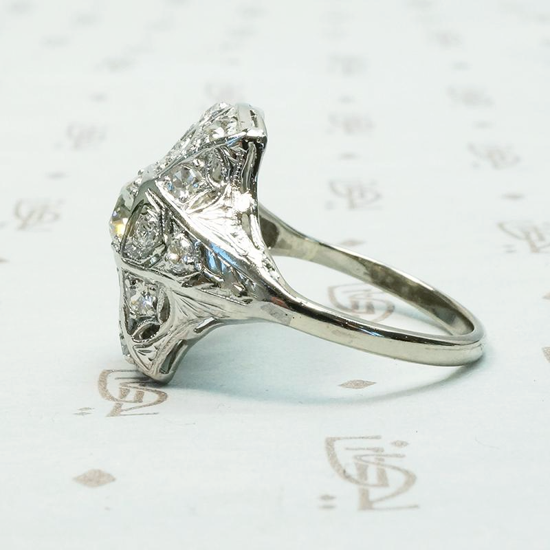 Edwardian Rectangular Dome Diamond Ring 