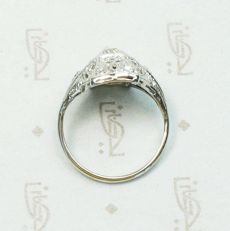 Edwardian Rectangular Dome Diamond Ring 