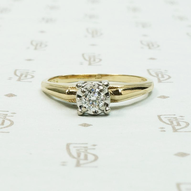 Architectural Mid Century Diamond Solitaire