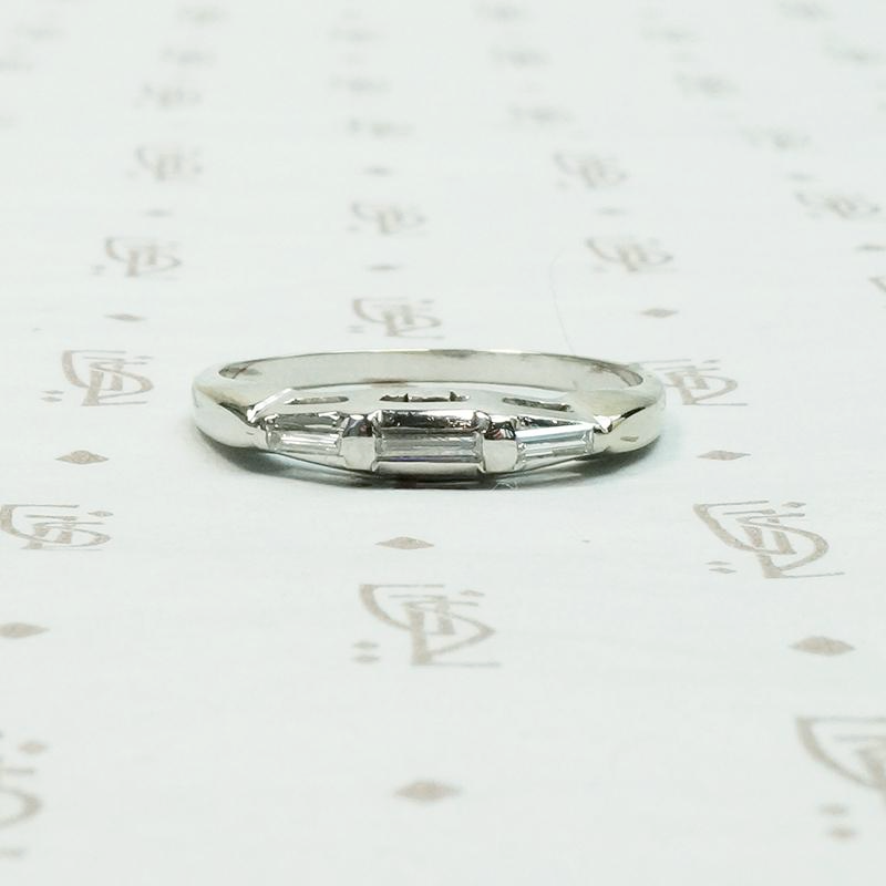 Classic Mid Century Baguette Diamond Band