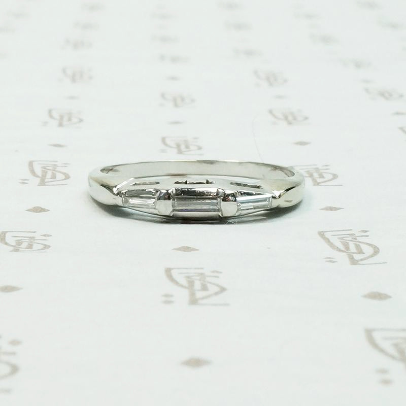 Classic Mid Century Baguette Diamond Band