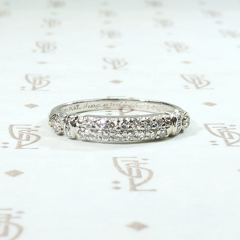 Superb Double Diamond Platinum Band by Granat Bros.
