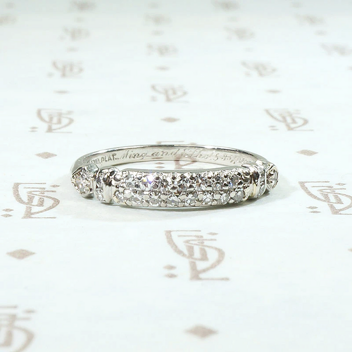 Superb Double Diamond Platinum Band by Granat Bros.