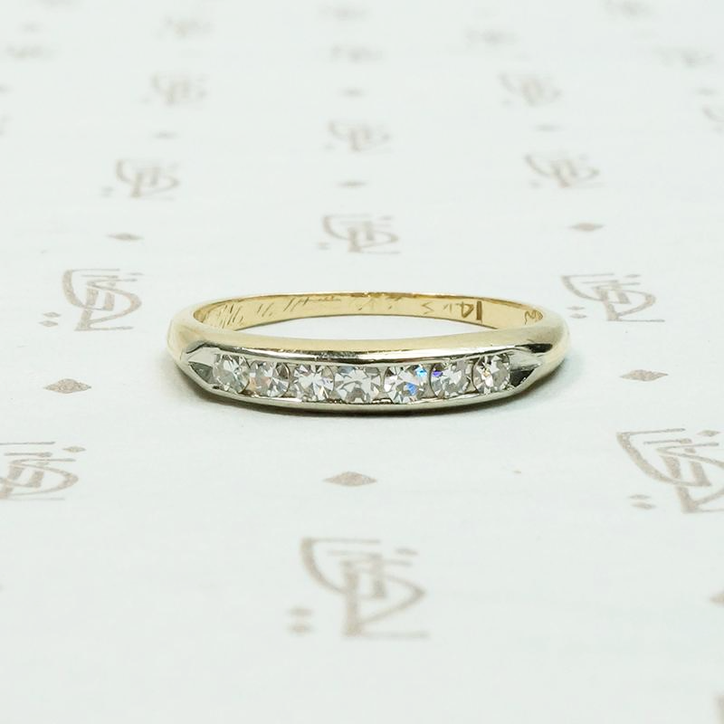 Two Tone Channel Set Diamond Band