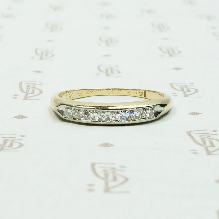 Two Tone Channel Set Diamond Band