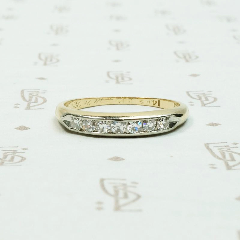 Two Tone Channel Set Diamond Band