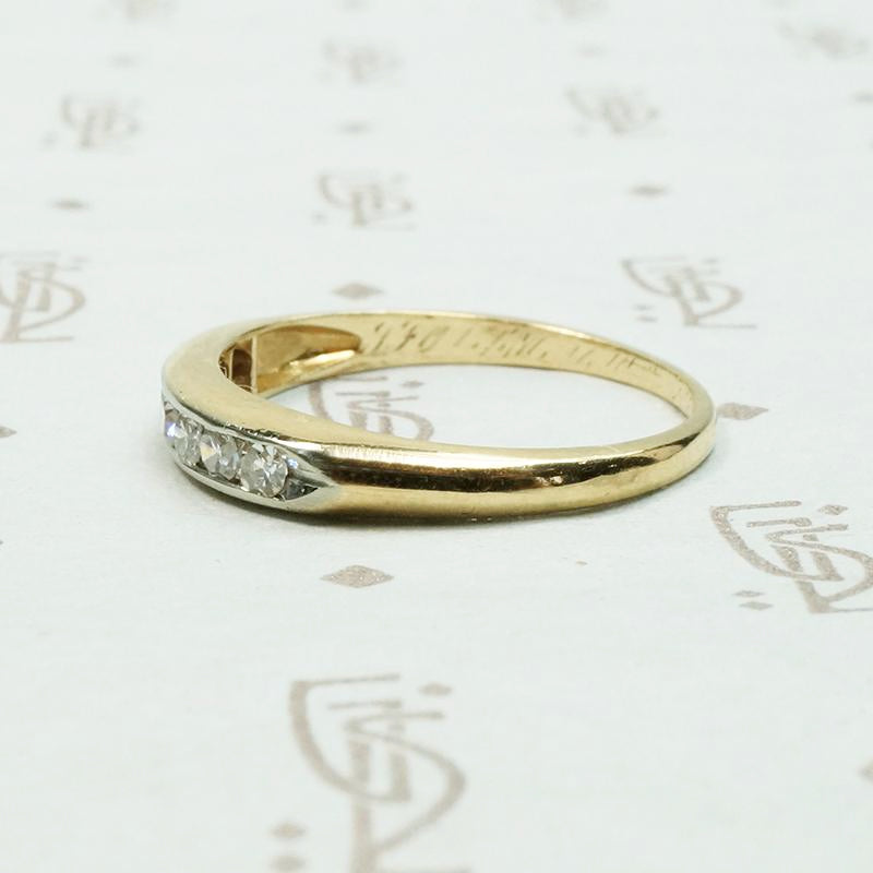 Two Tone Channel Set Diamond Band