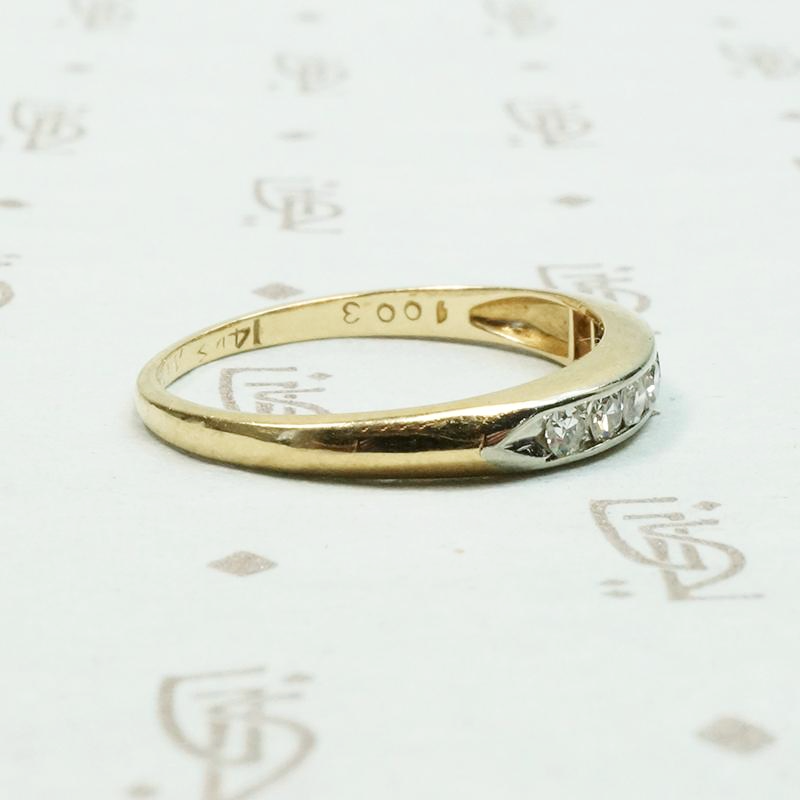 Two Tone Channel Set Diamond Band
