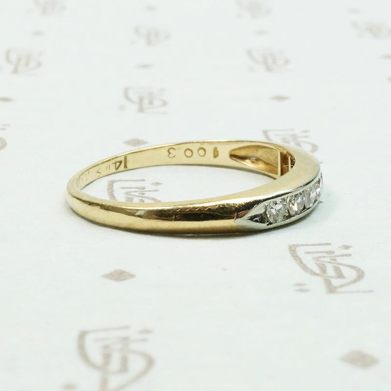 Two Tone Channel Set Diamond Band