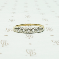 Two Tone Diamond Band with Fancy Prongs