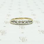 Two Tone Diamond Band with Fancy Prongs