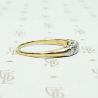 Two Tone Diamond Band with Fancy Prongs