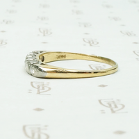 Two Tone Diamond Band with Fancy Prongs