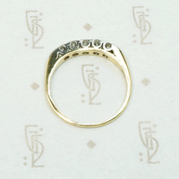 Two Tone Diamond Band with Fancy Prongs