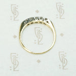 Two Tone Diamond Band with Fancy Prongs