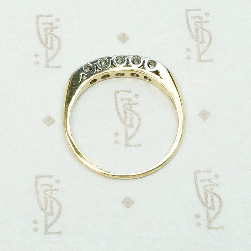 Two Tone Diamond Band with Fancy Prongs