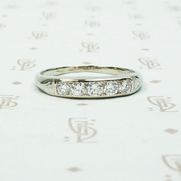 Refined Diamond Band in 18k White Gold