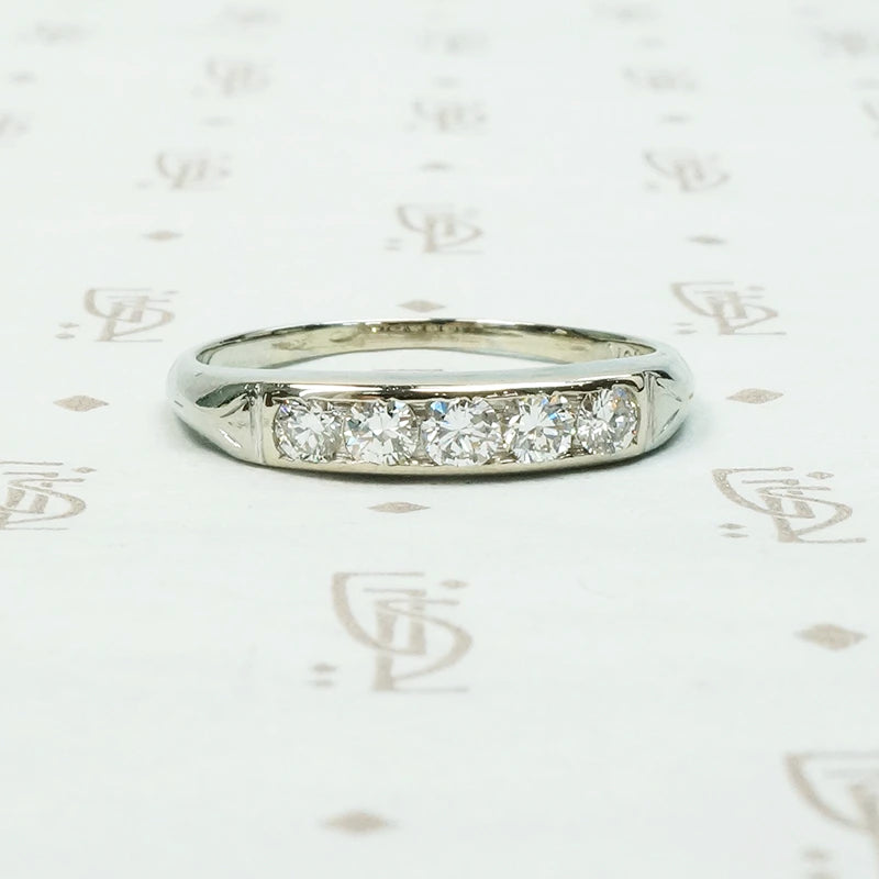 Refined Diamond Band in 18k White Gold