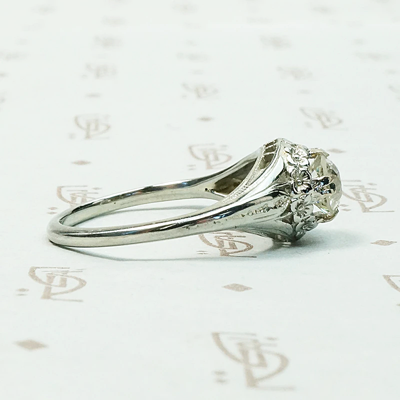Wreath of Flowers Filigree Engagement Ring