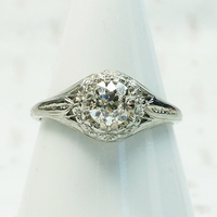 Wreath of Flowers Filigree Engagement Ring