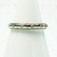 Star Burst White Gold Band by Belais