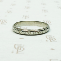 Star Burst White Gold Band by Belais