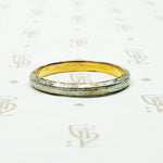 Engraved Edwardian English Platinum & 18k Band