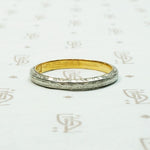 Engraved Edwardian English Platinum & 18k Band