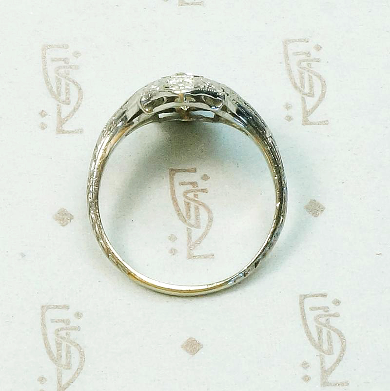 Exquisite Engraving Diamond Filigree Deco Ring