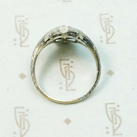 Exquisite Engraving Diamond Filigree Deco Ring