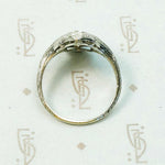 Exquisite Engraving Diamond Filigree Deco Ring