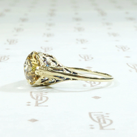 Golden Imperial Topaz & Filigree Solitaire Ring