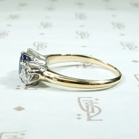 Three-Stone Ring with Natural Cambodian Sapphire