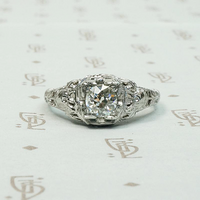Romantic Roses Deco Diamond Engagement Ring