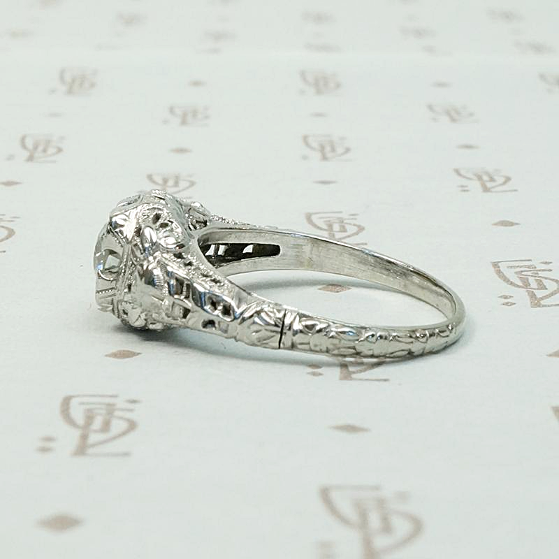 Romantic Roses Deco Diamond Engagement Ring