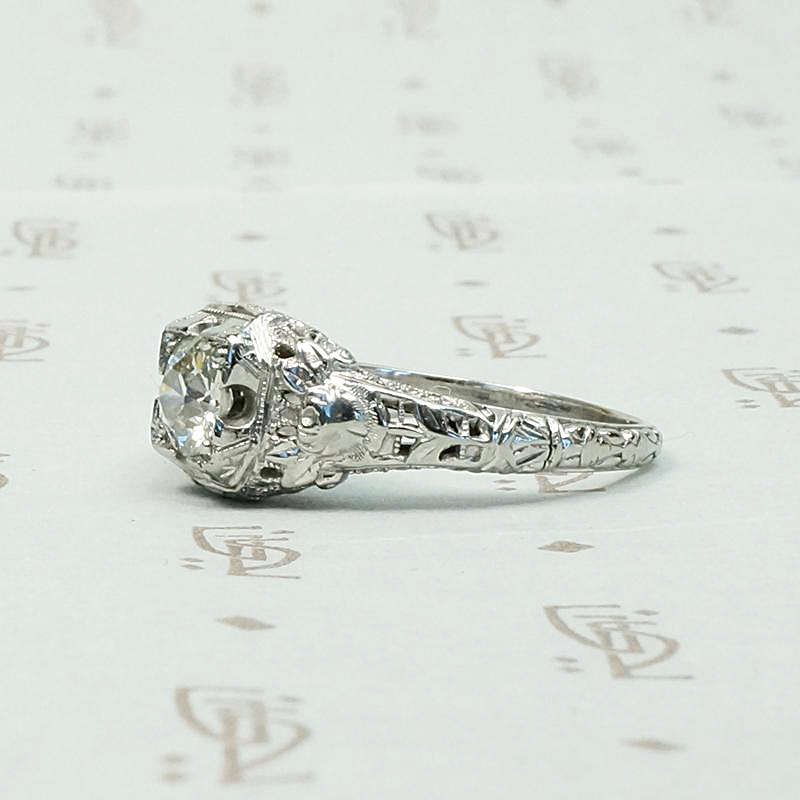 Romantic Roses Deco Diamond Engagement Ring
