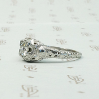 Romantic Roses Deco Diamond Engagement Ring