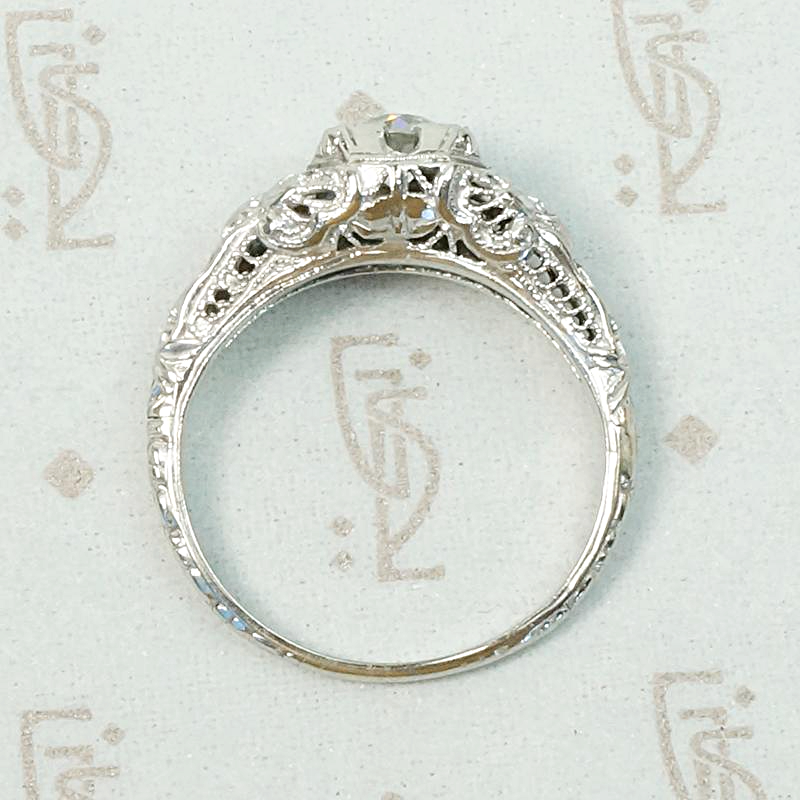 Romantic Roses Deco Diamond Engagement Ring