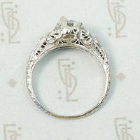 Romantic Roses Deco Diamond Engagement Ring