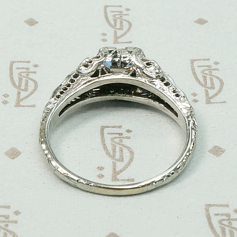 Romantic Roses Deco Diamond Engagement Ring