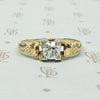 Pretty 1930s Engraved Diamond Engagement Ring