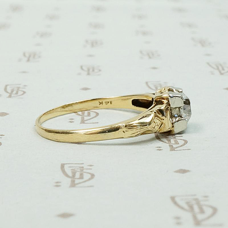 Pretty 1930s Engraved Diamond Engagement Ring