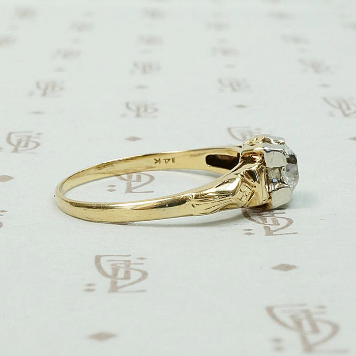 Pretty 1930s Engraved Diamond Engagement Ring