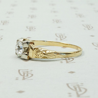 Pretty 1930s Engraved Diamond Engagement Ring